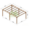 Pergola autoportée Santander en bois laminé collé de 24 m² - 6 x 4 m – Sans toiture