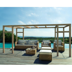 Pergola autoportée Grenada en bois laminé collé de 15 m² - 5 x 3 m – Sans toiture
