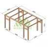 Pergola autoportée Grenada en bois laminé collé de 15 m² - 5 x 3 m – Sans toiture