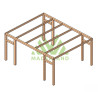 Pergola autoportée Grenada en bois laminé collé de 20 m² - 5 x 4 m – Sans toiture