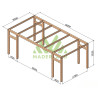 Pergola autoportée Grenada en bois laminé collé de 18 m² - 6 x 3 m – Sans toiture