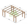 Pergola autoportée Grenada en bois laminé collé de 24 m² - 6 x 4 m – Sans toiture