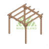 Pergola autoportée Valencia en bois laminé collé de 9 m² - 3 x 3 m – Sans toiture