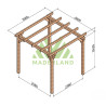 Pergola autoportée Valencia en bois laminé collé de 9 m² - 3 x 3 m – Sans toiture