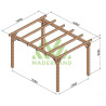 Pergola autoportée Valencia en bois laminé collé de 12 m² - 4 x 3 m – Sans toiture