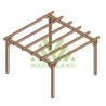 Pergola autoportée Valencia en bois laminé collé de 16 m² - 4 x 4 m – Sans toiture