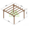 Pergola autoportée Valencia en bois laminé collé de 16 m² - 4 x 4 m – Sans toiture