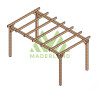 Pergola autoportée Valencia en bois laminé collé de 15 m² - 5 x 3 m – Sans toiture