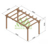 Pergola autoportée Valencia en bois laminé collé de 15 m² - 5 x 3 m – Sans toiture