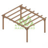 Pergola autoportée Valencia en bois laminé collé de 20 m² - 5 x 4 m – Sans toiture