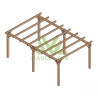 Pergola autoportée Valencia en bois laminé collé de 24 m² - 6 x 4 m – Sans toiture
