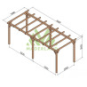 Pergola autoportée Valencia en bois laminé collé de 21 m² - 7 x 3 m – Sans toiture