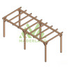 Pergola autoportée Valencia en bois laminé collé de 21 m² - 7 x 3 m – Sans toiture