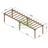 Pergola autoportée Valencia en bois laminé collé de 30 m² - 10 x 3 m – Sans toiture
