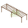 Pergola autoportée Valencia en bois laminé collé de 30 m² - 10 x 3 m – Sans toiture