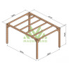 Pergola autoportée Alicante en bois laminé collé de 12 m² - 4 x 3 m – Sans toiture