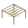 Pergola autoportée Alicante en bois laminé collé de 16 m² - 4 x 4 m – Sans toiture