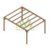 Pergola autoportée Alicante en bois laminé collé de 20 m² - 5 x 4 m – Sans toiture