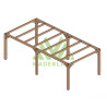 Pergola autoportée Alicante en bois laminé collé de 18 m² - 6 x 3 m – Sans toiture