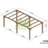 Pergola autoportée Alicante en bois laminé collé de 18 m² - 6 x 3 m – Sans toiture
