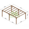 Pergola autoportée Alicante en bois laminé collé de 24 m² - 6 x 4 m – Sans toiture