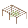 Pergola autoportée Alicante en bois laminé collé de 24 m² - 6 x 4 m – Sans toiture
