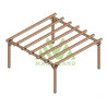 Pergola autoportée Marsella en bois laminé collé de 25 m² - 5 x 5 m – Sans toiture
