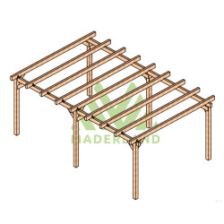 Pergola autoportée Marsella en bois laminé collé de 24 m² - 6 x 4 m – Sans toiture