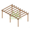 Pergola autoportée Marsella en bois laminé collé de 24 m² - 6 x 4 m – Sans toiture