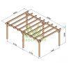 Pergola autoportée Marsella en bois laminé collé de 24 m² - 6 x 4 m – Sans toiture