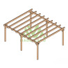 Pergola autoportée Marsella en bois laminé collé de 30 m² - 6 x 5 m – Sans toiture