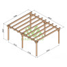 Pergola autoportée Marsella en bois laminé collé de 30 m² - 6 x 5 m – Sans toiture