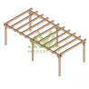 Pergola autoportée Marsella en bois laminé collé de 32 m² - 8 x 4 m – Sans toiture