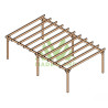 Pergola autoportée Marsella en bois laminé collé de 40 m² - 8 x 5 m – Sans toiture