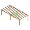 Pergola autoportée Marsella en bois laminé collé de 50 m² - 10 x 5 m – Sans toiture