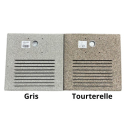 Socle carré en ciment avec fentes pour le drainage - 40 x 40 x 4 cm - Tourterelle