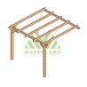 Pergola adossée Andorra en bois laminé collé de 9 m² - 3 x 3 m – Sans toiture
