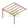 Pergola adossée Andorra en bois laminé collé de 16 m² - 4 x 4 m – Sans toiture
