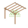 Pergola adossée Cadiz en bois laminé collé de 9 m² - 3 x 3 m – Sans toiture