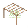 Pergola adossée Cadiz en bois laminé collé de 12 m² - 4 x 3 m – Sans toiture