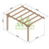 Pergola adossée Cadiz en bois laminé collé de 12 m² - 4 x 3 m – Sans toiture