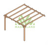 Pergola adossée Cadiz en bois laminé collé de 16 m² - 4 x 4 m – Sans toiture