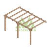 Pergola adossée Cadiz en bois laminé collé de 15 m² - 5 x 3 m – Sans toiture