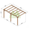 Pergola adossée Cadiz en bois laminé collé de 15 m² - 5 x 3 m – Sans toiture