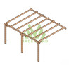 Pergola adossée Cadiz en bois laminé collé de 20 m² - 5 x 4 m – Sans toiture