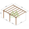 Pergola adossée Cadiz en bois laminé collé de 20 m² - 5 x 4 m – Sans toiture