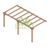 Pergola adossée Cadiz en bois laminé collé de 18 m² - 6 x 3 m – Sans toiture