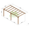 Pergola adossée Cadiz en bois laminé collé de 18 m² - 6 x 3 m – Sans toiture