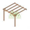Pergola adossée Palma en bois laminé collé de 9 m² - 3 x 3 m – Sans toiture