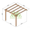 Pergola adossée Palma en bois laminé collé de 9 m² - 3 x 3 m – Sans toiture